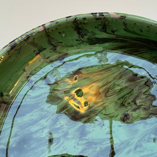 Green shallow dish bowl