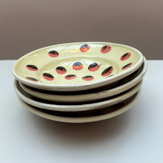Spotty ceramic shallow bowl