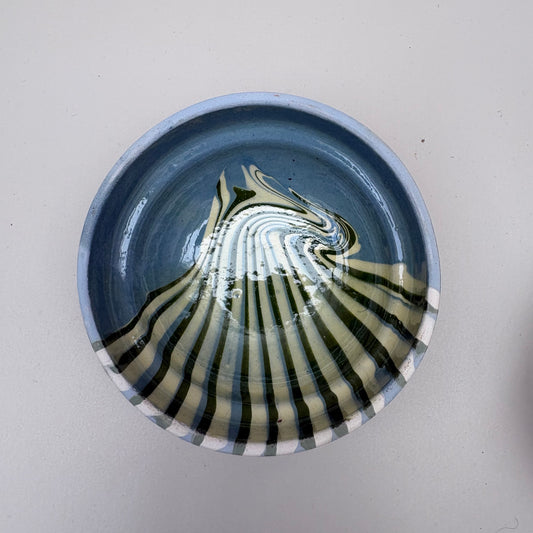 Mini blue swirl ceramic bowls