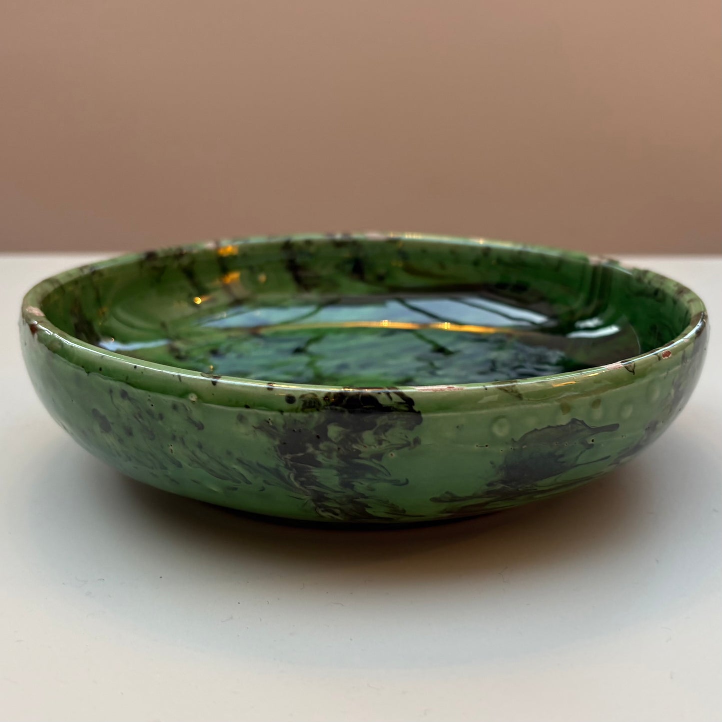 Green Shallow Dish Bowl
