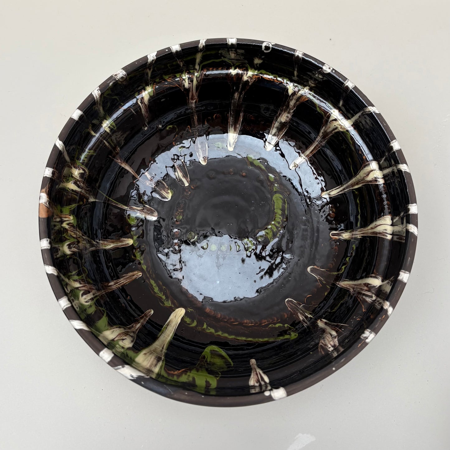 Brown Swirl Large Bowl