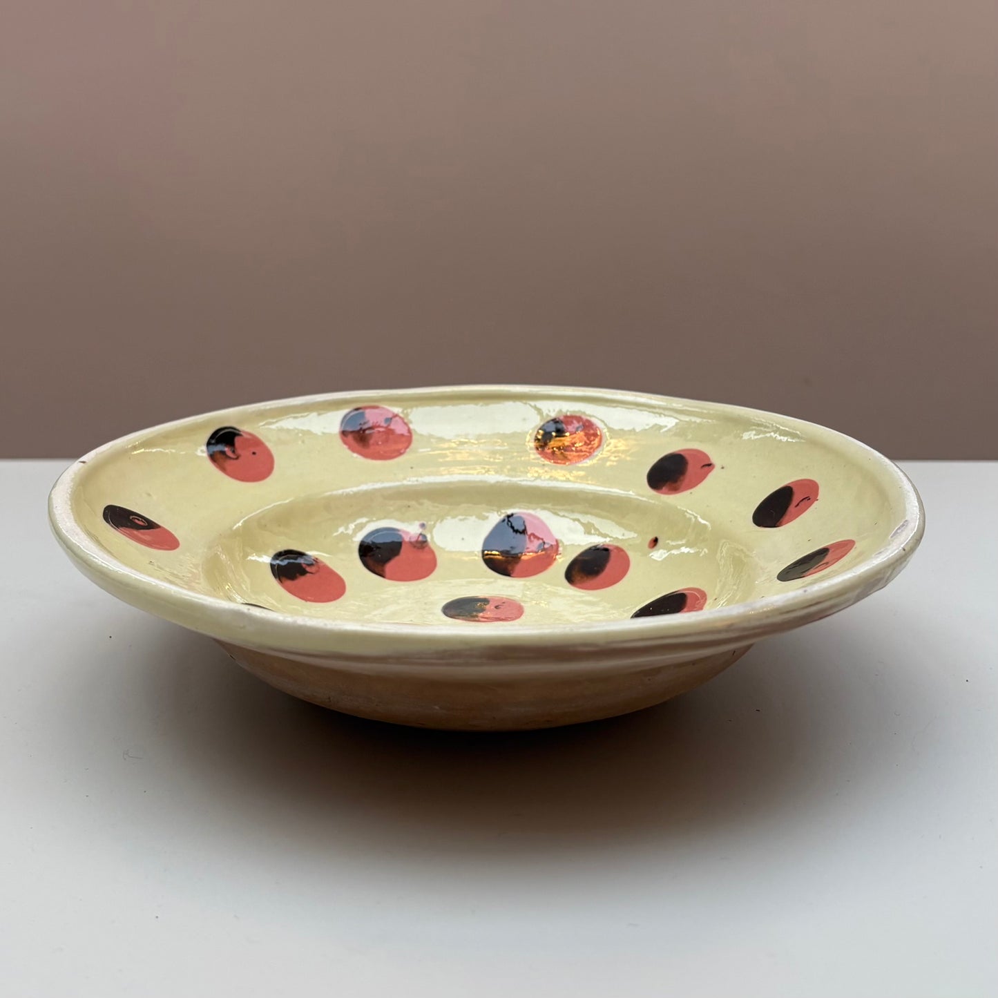 Spotty Ceramic Shallow Bowl