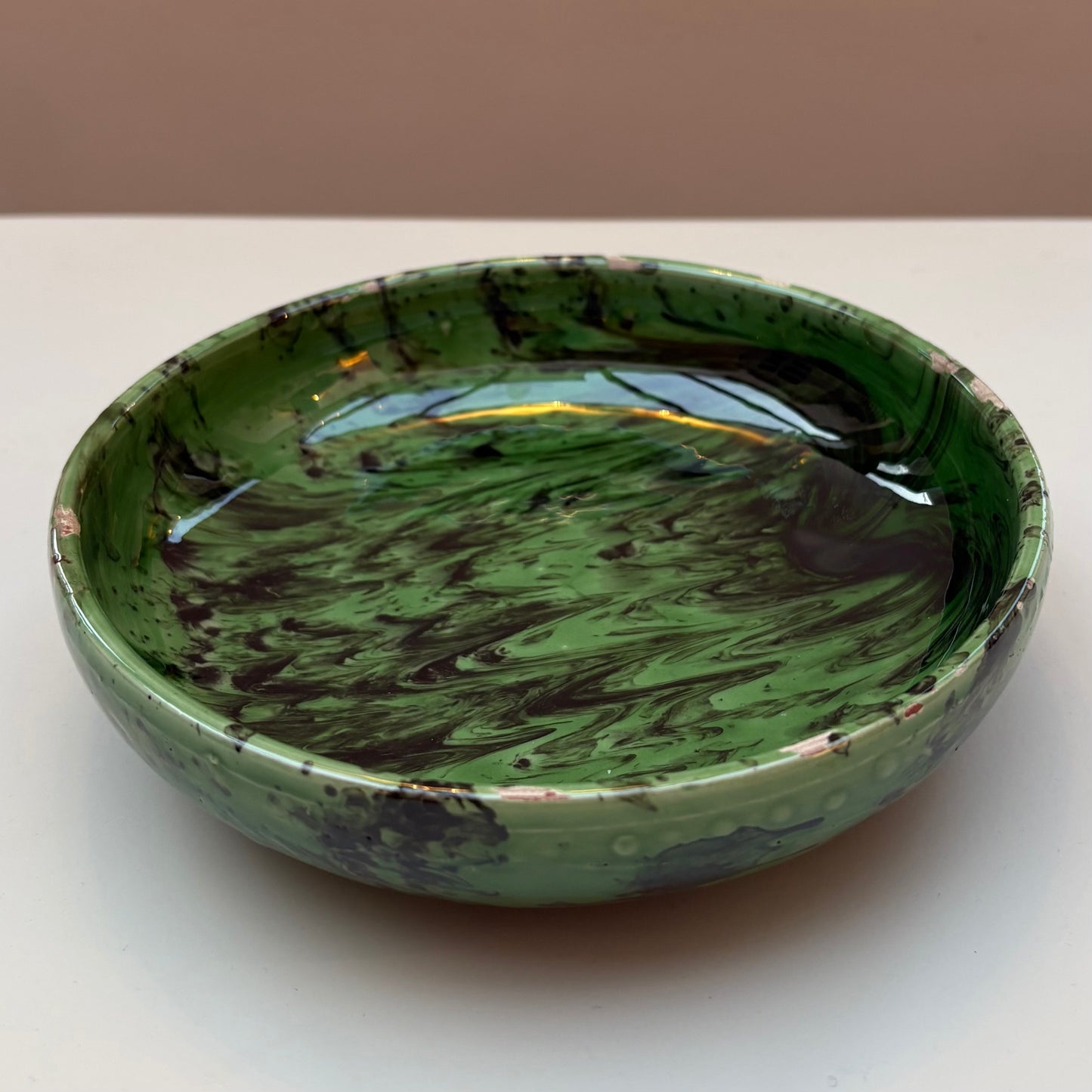 Green Shallow Dish Bowl
