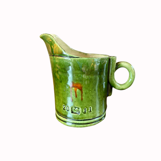 Green Pottery Milk Jug