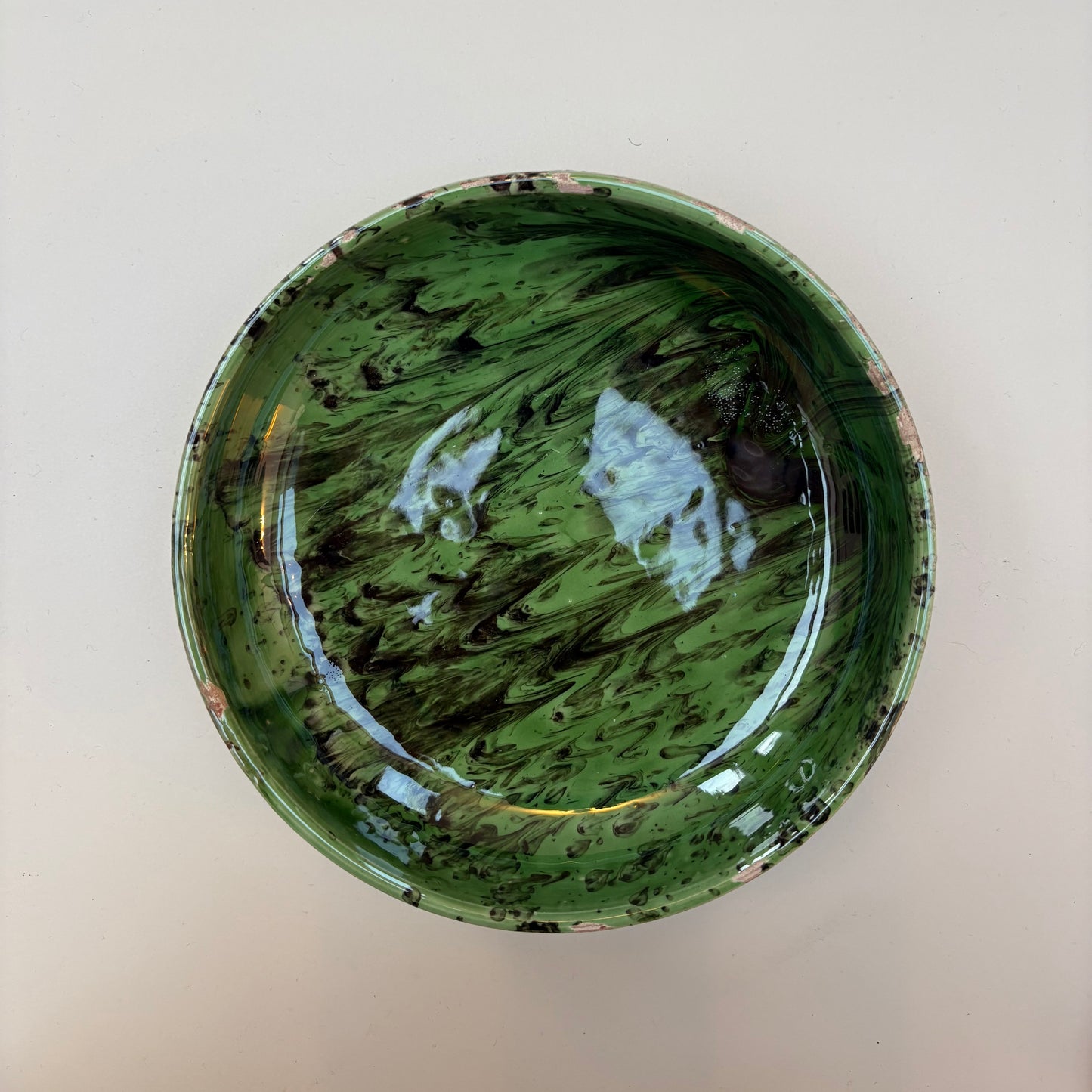 Green Shallow Dish Bowl