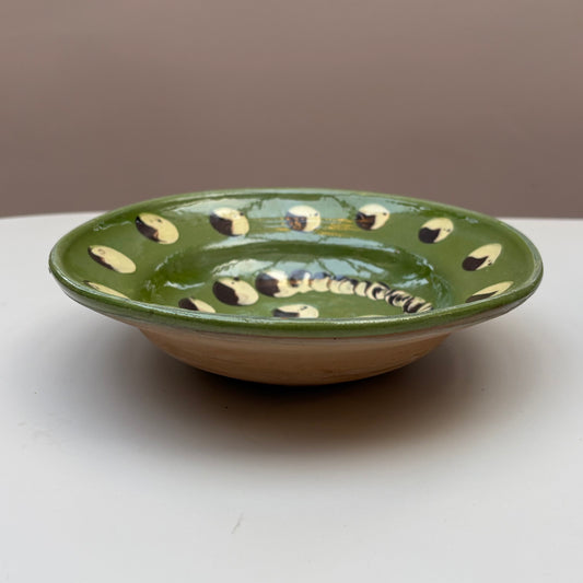 Green Ceramic Shallow Bowl