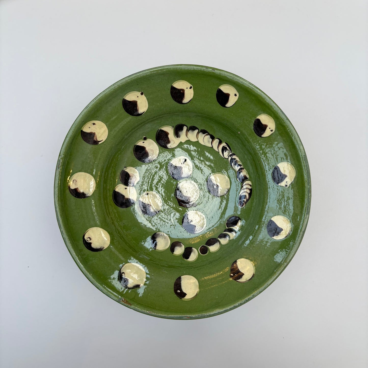 Green Ceramic Shallow Bowl