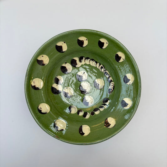 Green Ceramic Shallow Bowl