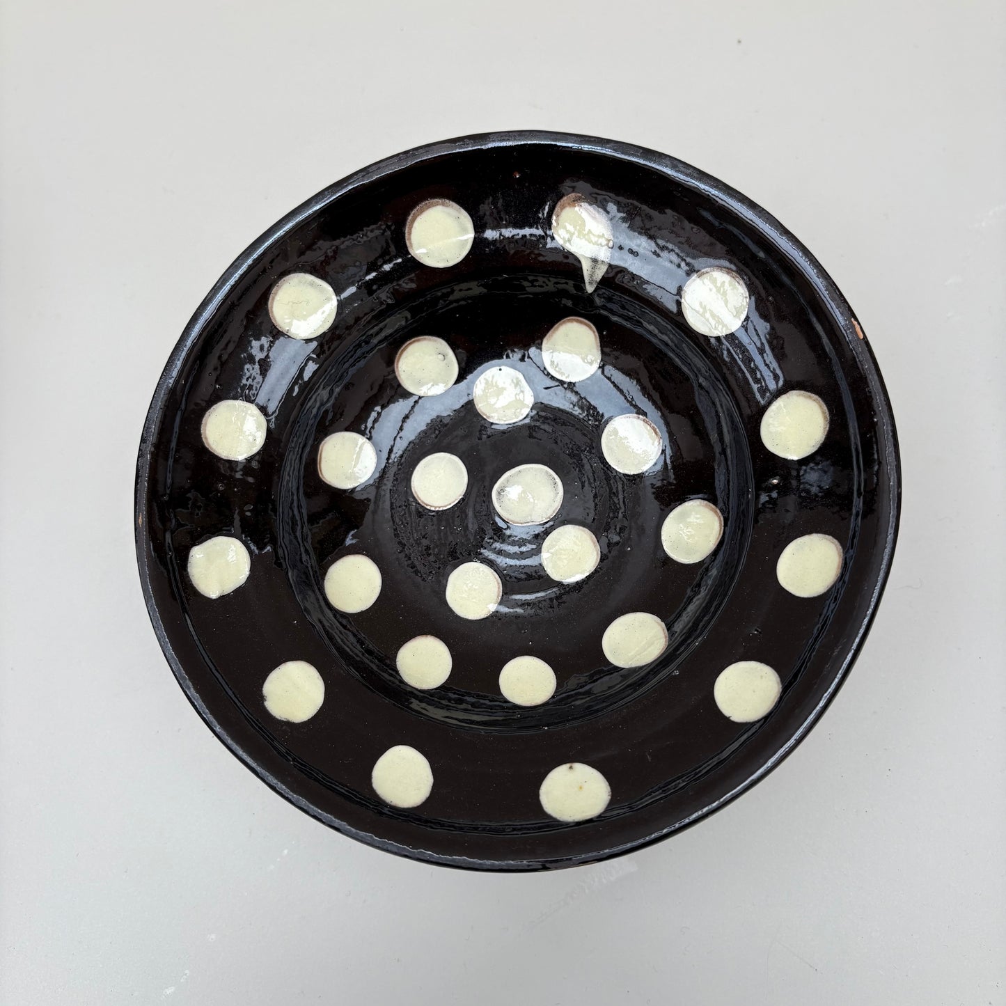 Spotty Ceramic Shallow Bowl