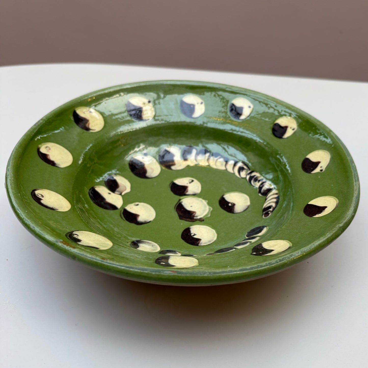 Green Ceramic Shallow Bowl