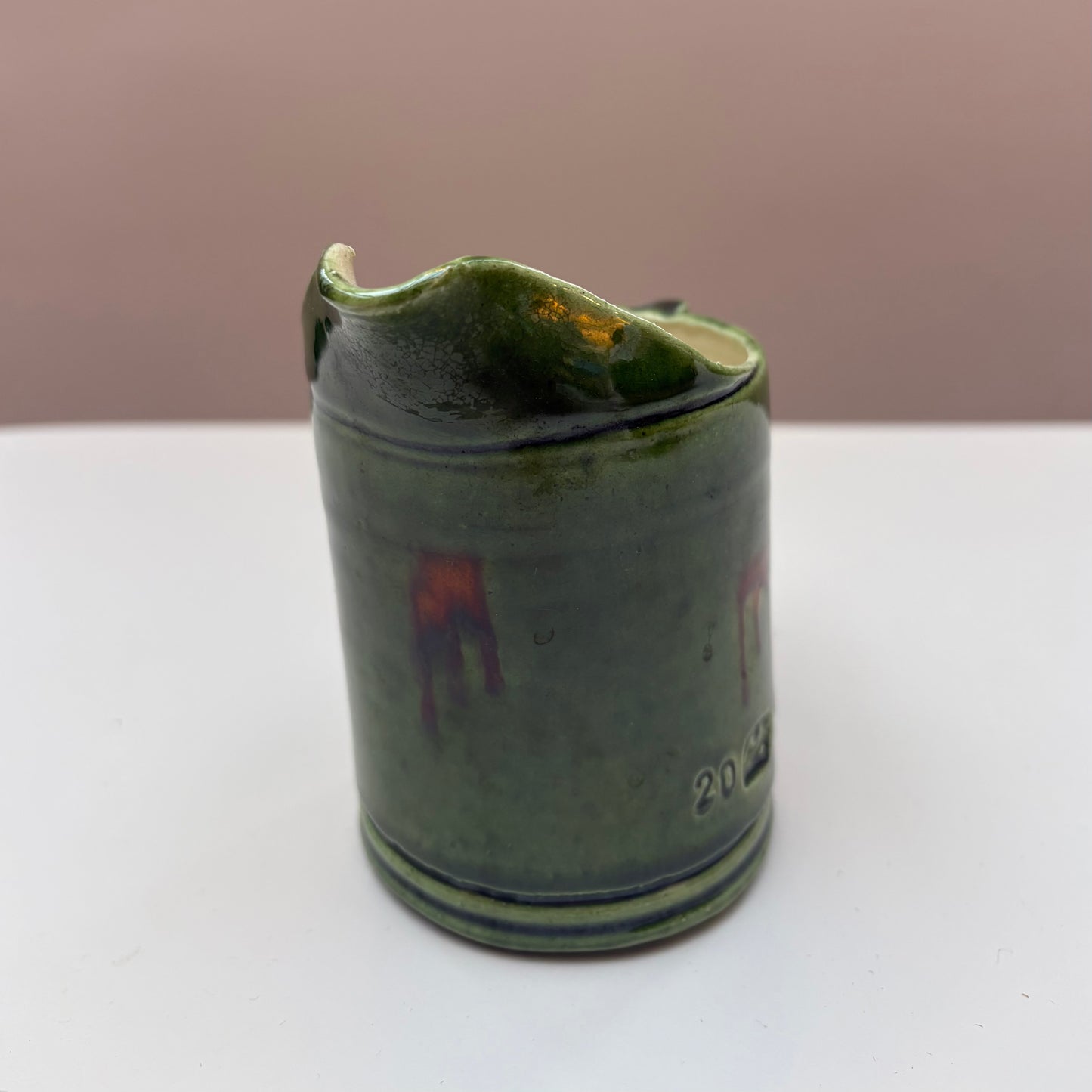 Green Pottery Milk Jug