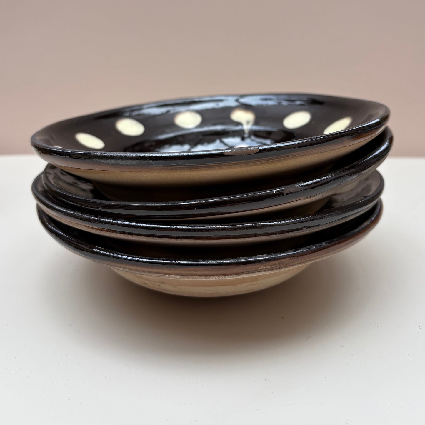 Spotty Ceramic Shallow Bowl