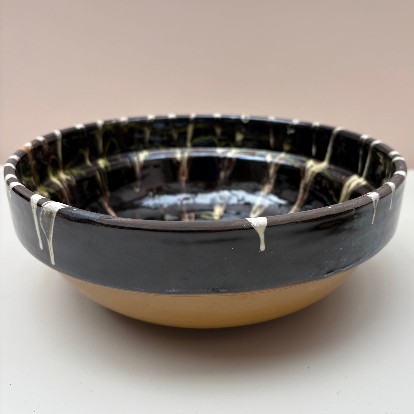 Brown Swirl Large Bowl