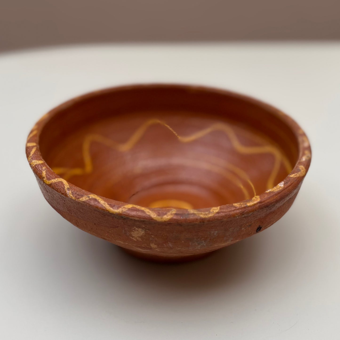 Clay Yellow Swirl Bowl
