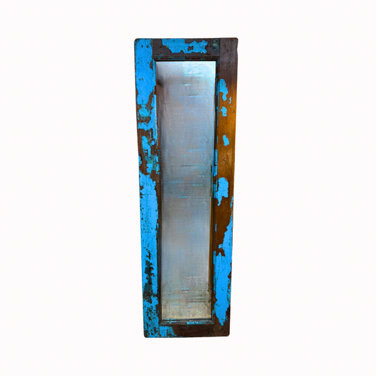 Vintage Blue Distressed Mirror